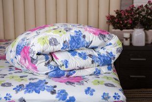 Ковдра Ecotton двоспальна 172х205 см антиалергенна стьобана із бязі біла 20-1455 Pink 19461 фото