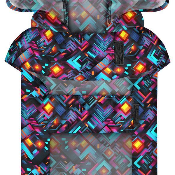Дощовик-накидка з капюшоном для собак WAUDOG Clothes, малюнок "Нескінченні світи", S, А 32-35 см, B 41-52 см, С 26-33 см 356-4058 фото
