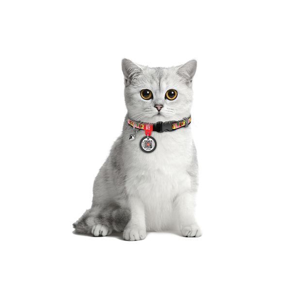 Нашийник для котів нейлоновий WAUCAT Nylon з QR паспортом, малюнок "Авокадо на рожевому", пластиковий фастекс, XS, Ш 10 мм, Дов 20-30 см 279-4051 фото