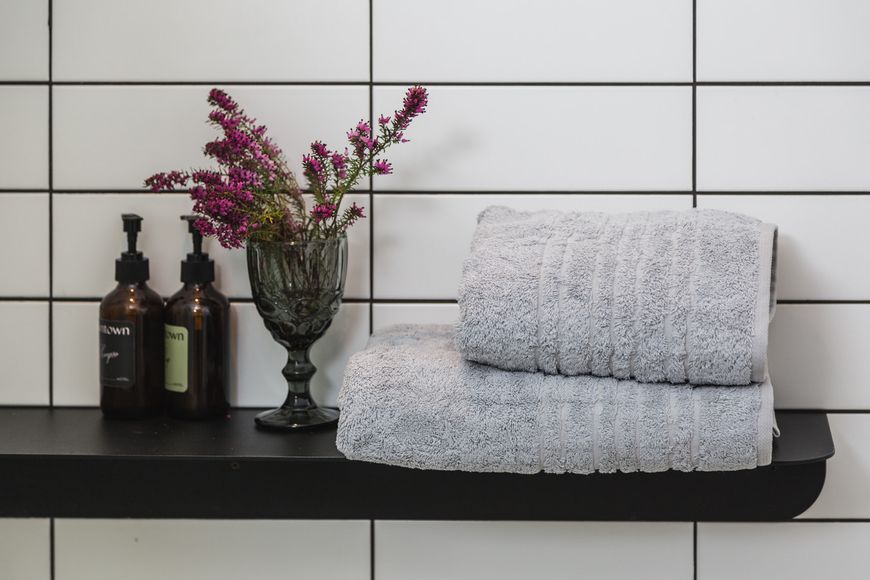 Рушник махровий Ecotton 70х140 см високої щільності 550 г/м&sup2; світло-сірий Grey 1 шт. 22616 фото