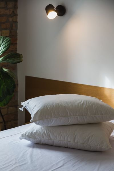 Подушка Ecotton 50х70 см Ecofill Premium антиалергенна з біопухом біла в чохлі для зберігання White 25069 фото
