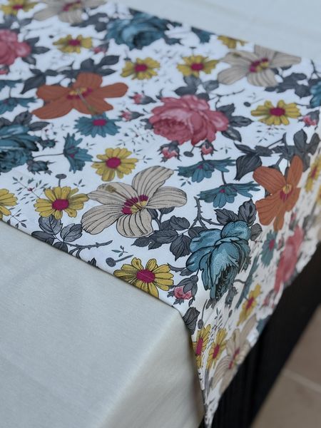 Ранер доріжка Ecotton DUCK 45x170 см для обіднього столу водовідштовхувальна в квітках 25123 фото