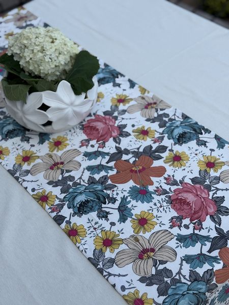 Ранер доріжка Ecotton DUCK 45x170 см для обіднього столу водовідштовхувальна в квітках 25123 фото