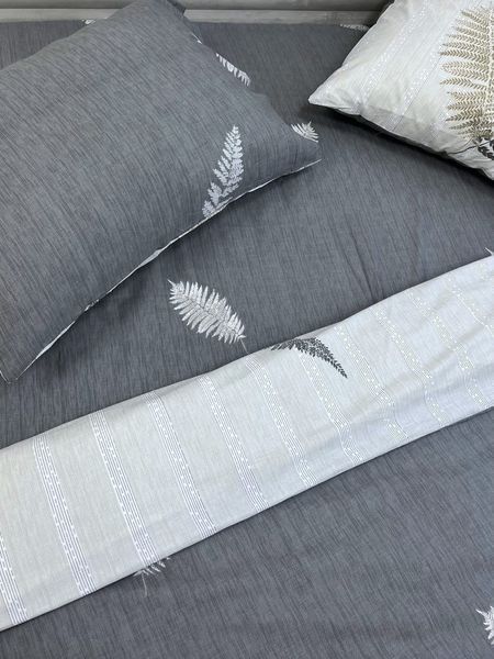 Підковдра на блискавці Ecotton полуторний 150х215 см із сатину сірого кольору двостороння 25352 фото
