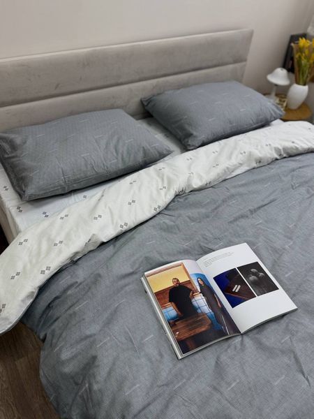 Комплект постільної білизни Ecotton двоспальний 180х215 см двосторонній сірий 23678 фото