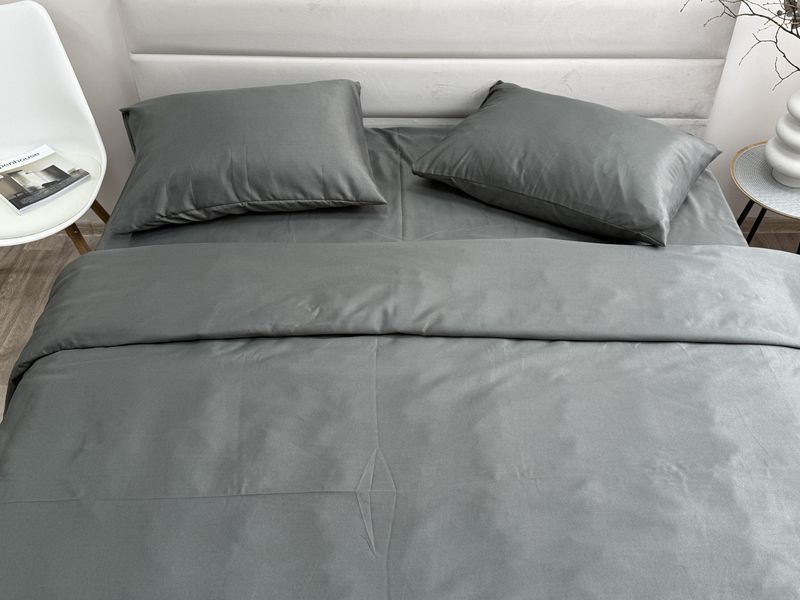 Комплект наволочок Ecotton 50х70 см 2 шт темно-сірого кольору Nid Grey 25025 фото