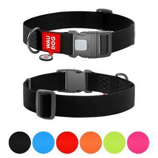Нашийник для собак водостійкий WAUDOG Waterproof з QR паспортом, пластиковий фастекс, XXL, Ш 40 мм, Дов 46-70 см, чорний 25111 фото