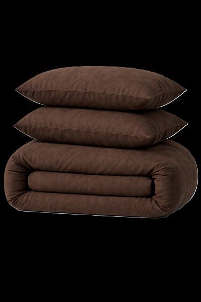Комплект наволочок Ecotton 50х70 см фланель із бавовни Brown коричневого кольору 25540 фото