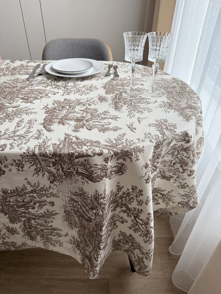 Скатертина столова Ecotton DUCK 150х170 см водовідштовхувальна Italiano бежевий (30497 Beige) 25026 фото