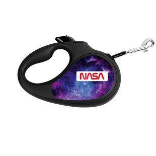 Повідець-рулетка для собак WAUDOG R-leash, малюнок "NASA21", L, до 50 кг, 5 м, світловідбиваюча стрічка чорний 8126-0148-01 фото
