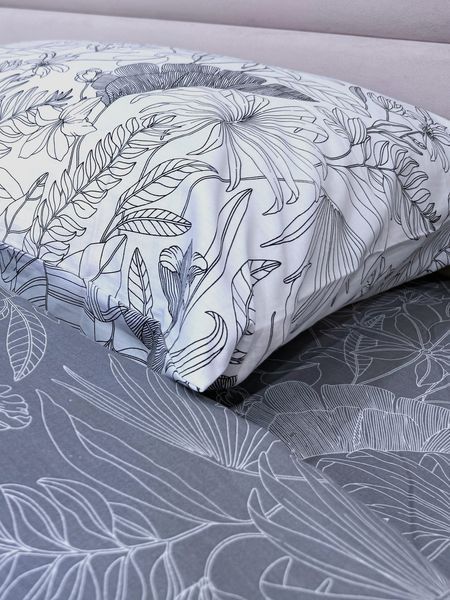 Комплект постільної білизни Ecotton двоспальний 180х215 см сатин Листя (рис. 24312) 24813 фото