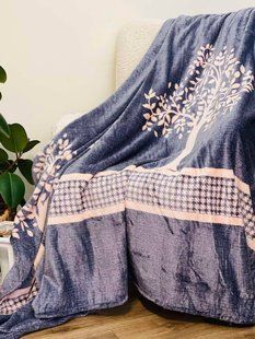Плед Ecotton 220х240 см із мікрофібри Well Soft Дерева на синьому 23499 фото