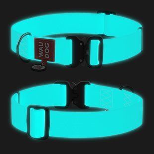 Нашийник для собак водостійкий WAUDOG Waterproof з QR-паспортом, світиться в темряві , металева пряжка-фастекс, XXL, Ш 40 мм, Д 46-70 см 2781 фото