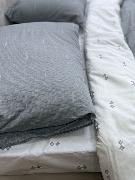 Комплект постільної білизни Ecotton Євро 210х220 см 21205 сіра Полоса 23742 фото