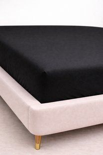 Простирадло на резинці Ecotton 90х200 см фланель бавовняне Black чорного кольору 24457 фото