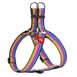 Шлея для собак WAUDOG Nylon з QR паспортом, малюнок "Лінія 1", пластиковий фастекс, XL, Ш 35 мм, А=В 70-100 см 324-0006 фото