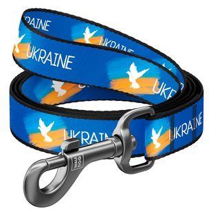 Повідець для собак нейлоновий WAUDOG Nylon малюнок "Прапор", розмір S, Ш 15 мм, Д 122 cм 42793 фото