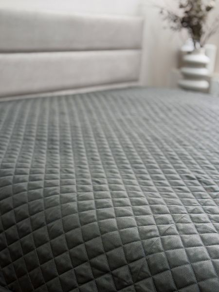 Покривало Ecotton 200х220 см антиалергенне з полісатину сірого кольору Nid Grey 25179 фото