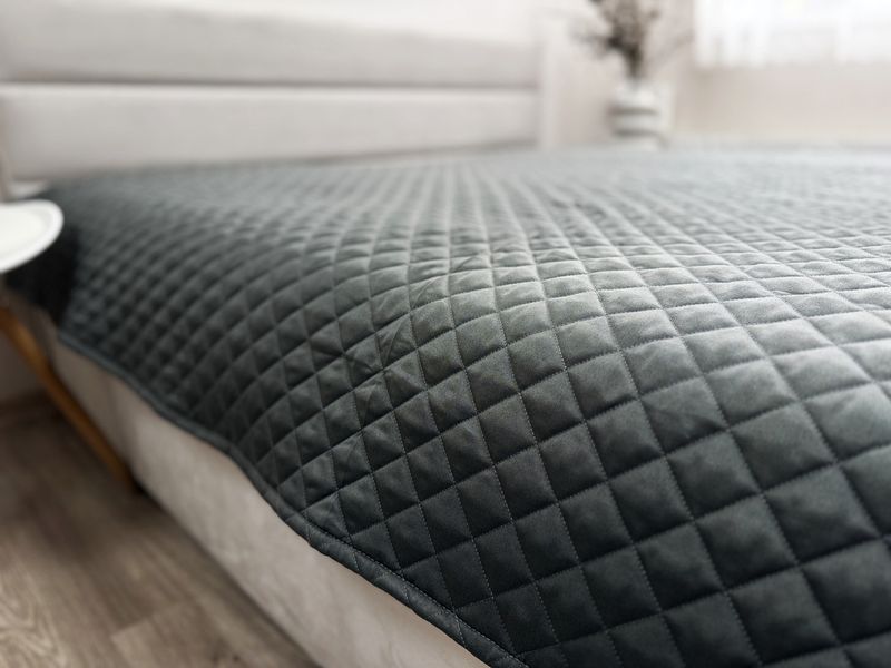 Покривало Ecotton 200х220 см антиалергенне з полісатину сірого кольору Nid Grey 25179 фото