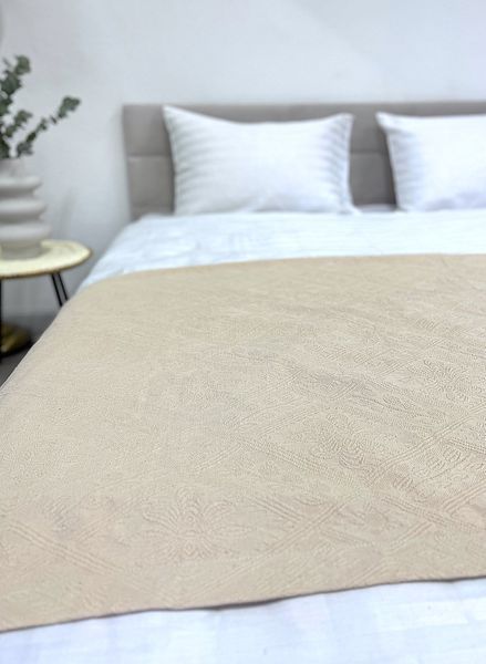 Покривало Ecotton Pique 240х230 см натуральне молочний Natural в крафтовій подарунковій коробці 24530 фото
