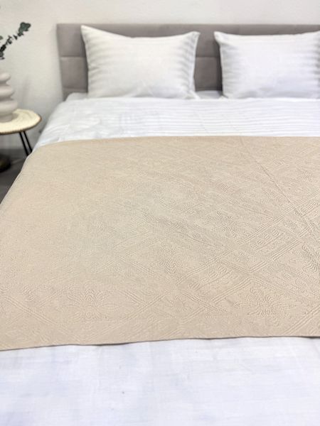 Покривало Ecotton Pique 240х230 см натуральне молочний Natural в крафтовій подарунковій коробці 24530 фото