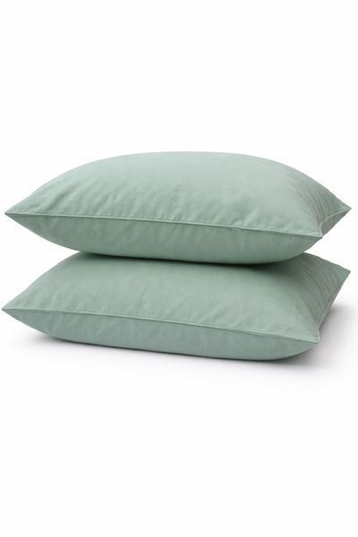 Наволочка Ecotton 50х70 см фланель із бавовни Mint м'ятного кольору 944837 фото