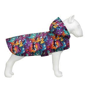 Дощовик-накидка з капюшоном для собак WAUDOG Clothes, малюнок "Зубасті монстри", M, А 40-43 см, B 52-62 см, С 33-42 см 357-4048 фото