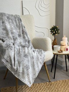 Плед Ecotton 220х240 см Well Soft новорічний сірий Сніжинка (24186) 24186 фото