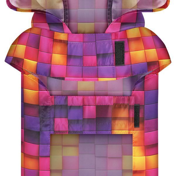Дощовик-накидка з капюшоном для собак WAUDOG Clothes, малюнок "Куби 3Д", XL, А 55-61 см, B 68-80 см, С 42-52 см 359-4057 фото