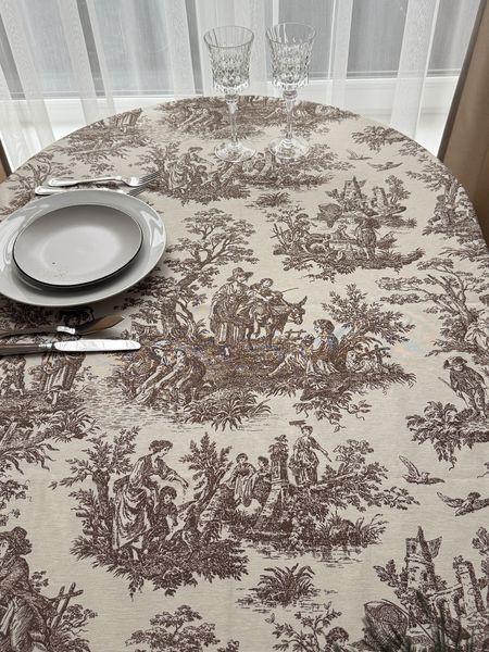 Скатертина столова Ecotton DUCK 170х220 см водовідштовхувальна Italiano бежевий (30497 Beige) 25003 фото