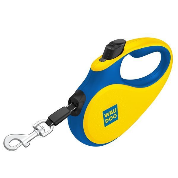 Повідець-рулетка для собак WAUDOG R-leash, малюнок "Colors of freedom", L, до 50 кг, 5 м, світловідбивна стрічка 383-4020 фото