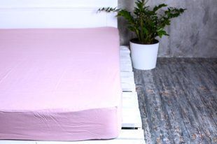 Простирадло на резинці Ecotton 200х200 см однотонне бузковий Lilac 20214 фото