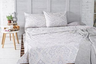 Простирадло Ecotton Євро 210х220 см Бязь сірого кольору з класичним візерунком 18925-1\3 фото