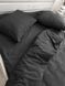 Комплект постільної білизни Ecotton Євро 210х220 см однотонний чорний Black 25187 фото 2